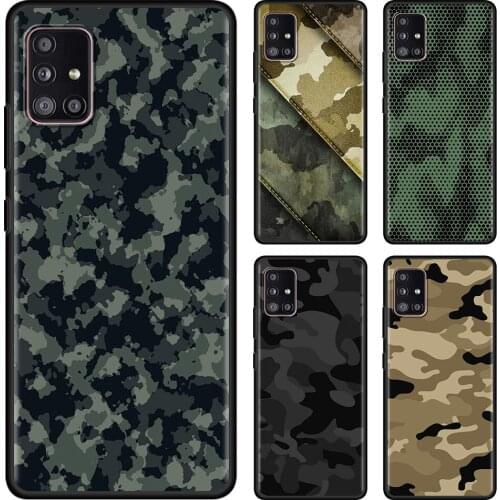 Phone Case For Samsung Galaxy A72 A32 A42 A91 A71 A51 A41 A31 A21 Soft Cover Black Capa Camouflage Pattern Camo Military Army