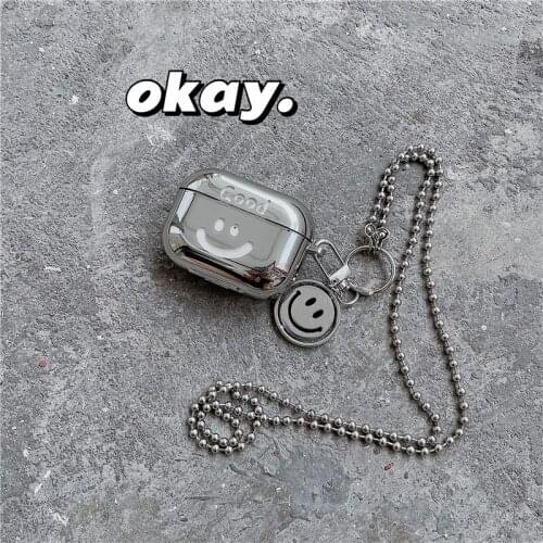 Luxury Plating Smilely Earphone Case for Apple Airpods 1/2/Pro Cover Cute Headphones Box Cases for Air Pods 3 Protection Funda