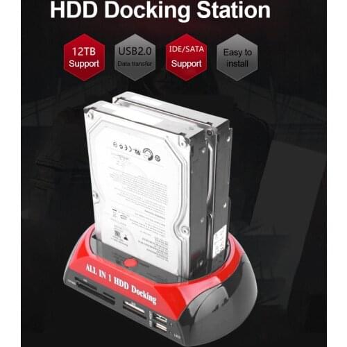 HDD Docking Station Internal Hard Disk Drive Case USB2.0 to 2.5 3.5 inch SATA IDE Dual Slot SSD HDD Enclosure