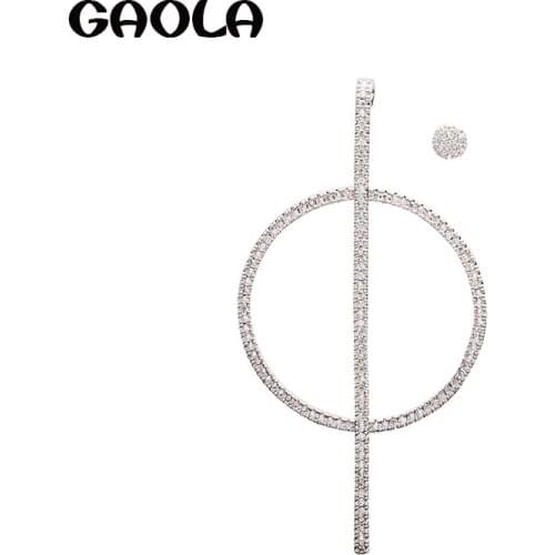 GAOLA Fashion Elegant Clear Cubic Zirconia Round Dangle Earrings for Women Luxury Accessories GLE6591Y
