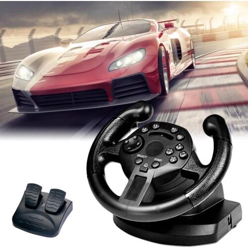 Hot! Game Racing Steering Wheel Compatible For/PC (D-INPUT/X-INPUT) Simulated Driving Controller Vibration Support WIN 7/8/10
