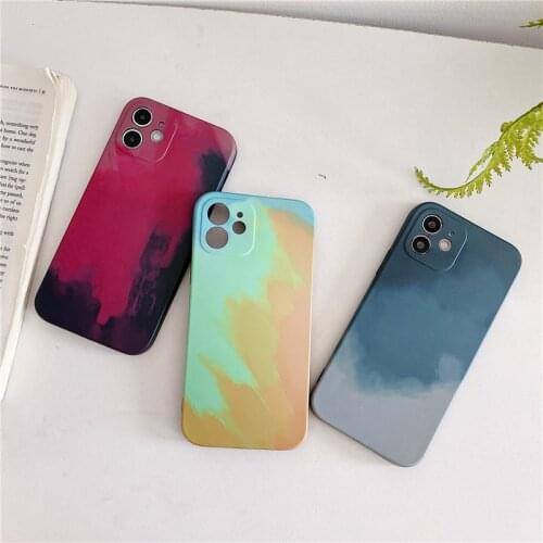 Artistic Watercolor Pattern Phone Case For iPhone 11 11Pro 12Mini XR XS Max X 7 8 Plus 11Pro SE 2020 IMD Back Cover Cute Fundas