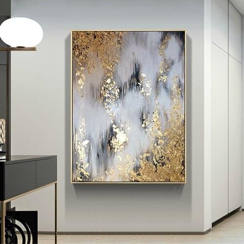 Handmade Golden textur Abstract Canvas Oil Painting Hand Painted Large Wall Art Picture For Living Room Home Decoration Unfraned