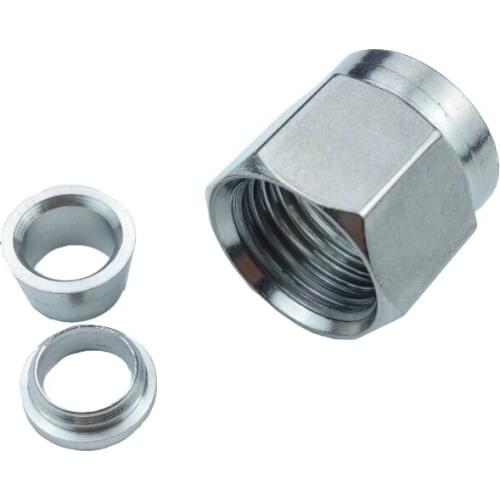 Stainless steel 316 Compression Fitting Double Ferrule 1 Set ( 1pc Back Ferrule + 1 pc Front Ferrule + 1pcNut) 3mm 6mm 8mm OD