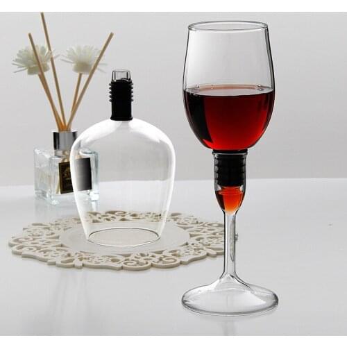 Creative Removable Red Wine Glass Wine Wine Stopper Wine Glass 2-in-1 High Borosilicate Glass Wine Glass Silicone Base 210/450ML