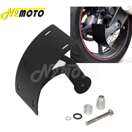 Black Silver Curved Swingarm Vertical Side Mount License Number Plate Tag Holder Bracket for Suzuki Boulevard M109R 2006-2013
