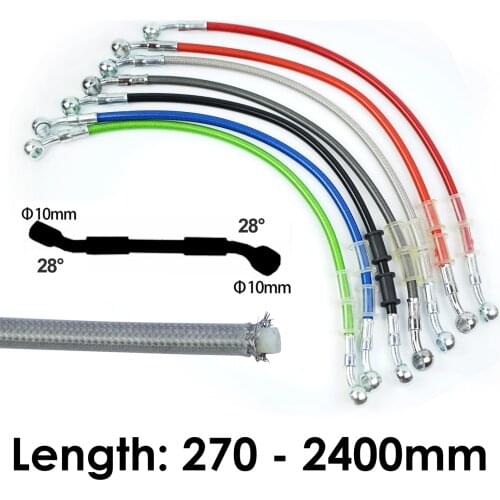 Motorcycle Braided Oil Hose Reinforce Brake Tubing Fuel Pipe Line 270 To 2400mm for Honda DIO CBR 600 F4 2005 RE Shadow MSX 125