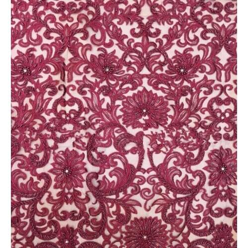 Nigerian new wedding laces aqua african lace free shipping french tulle net lace with beads SYJ-91740