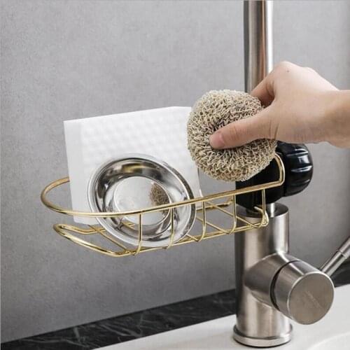New Hanging Kitchen Bathroom Sink Faucet Storage Shelf Sponge Soap Dish Cloth Drain Rack Pool Rag Storage Organizer Holder Shelf