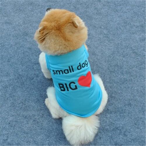 1 Pcs Pet Vest Spring and Summer Breathable Dog Clothes Color Love Letter Style Small Dog Teddy Pet Clothes