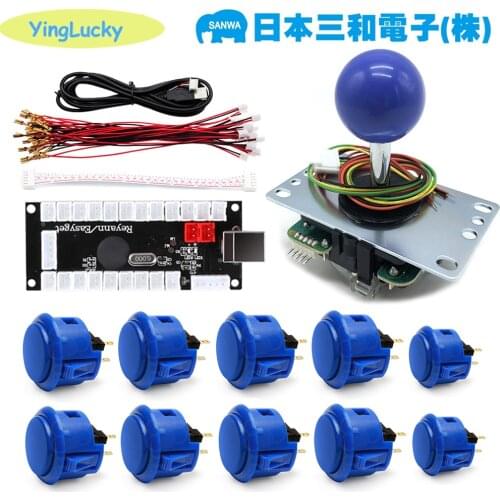 SANWA kit original, JLF-TP-8YT SANWA Joystick, 10pcs obsf-30mm sanwa button, Zero Delay USB Encoder To PC PS3 For arcade mame