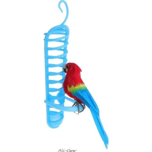 Parrot Feeder Basket Fruit Vegetable Plastic Feeding Perch Birds Parakeet Cage for Small Medium Large Bird