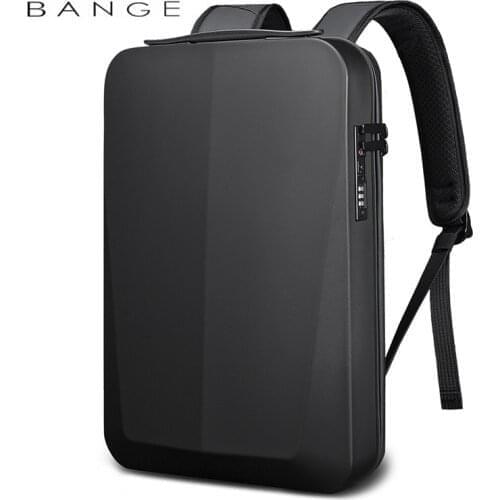 BANGE NEW Shell Design Anti-thief TSA Lock Men Backpack Waterproof 15.6 inch Laptop Bag Man Travel Bag With USB Charging