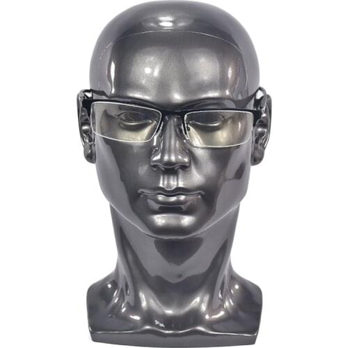 Bolihair PVC Gray Men Wig Stand Head Training Head Mannequin With Ear Male Dummy Head