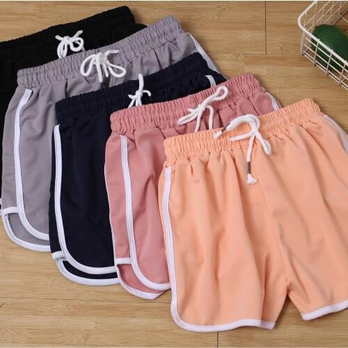 2020 New High Waist Drawstring Shorts Summer Casual Soft Breathable Loose Shorts Beach Jogging Black White Shorts