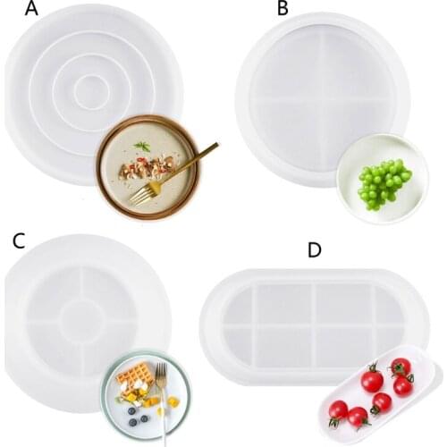 Silicone Large Soap Dish Resin Mold Epoxy Resin Oval Round Tray Molds Jewelry Tray Ring Holder Ashtray Mold Craft Tools