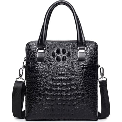 Crocodile Pattern split Leather Men shoulder bag Messenger Bags Male Business Briefcases totes bag Handbags Crossbody Bags