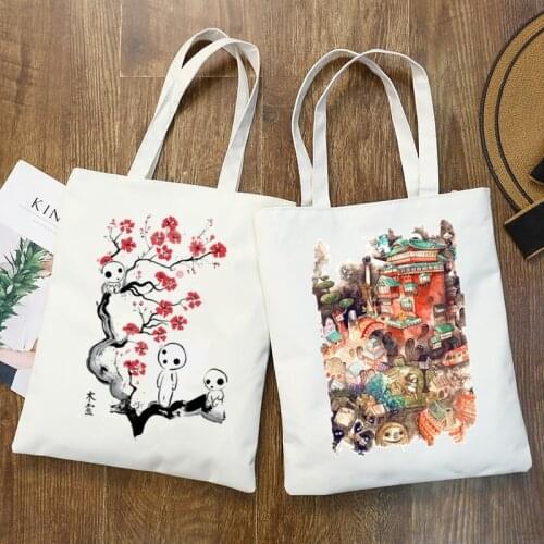 Spirited Away Handbags Shoulder Bags Casual Shopping Girls Handbag Women Elegant Canvas Bag
