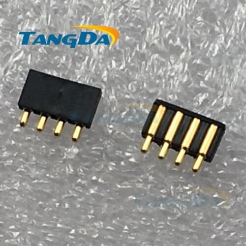 Tangda pogo pin connector 4PIN POGO PIN spacing:2.0mm 2*6.3mm side welding connector Free Shipping A