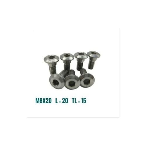 5Pcs/lot M8 x 20 Titanium Bolt Screws Hex Socket Head for Suzuki Disc Brake Rotor Bolts Factory Price