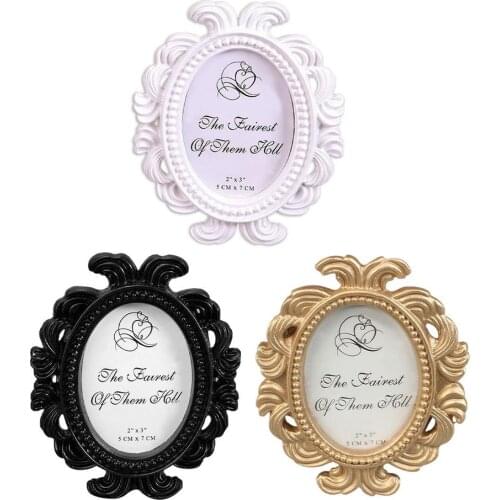 Vintage Baroque Oval Picture Frame Classic Small Photo Frame For Wall Tabletop Display Home Desktop Decoration