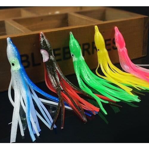 WALK FISH 5PCS Soft Fishing Lure 11cm Octopus Lure Fishing Tackle Bait Skirt Fishing Bait Squid Jigs Shrimp Lure