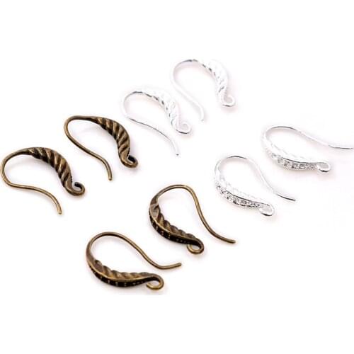 10pcs ( 5pair) 18*13mm Bright Silver Plated And Bronze Plated Popular Ear Hooks Earring Wires for Women Fashion Jewelry Earrings