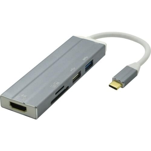 10pcs/lot 6 in 1 USB C Type C Hub with USB 2.0 USB 3.0 4K HDMI SD/TF Card Reader Hub Type c PD Charging Adapter for NS Swtich