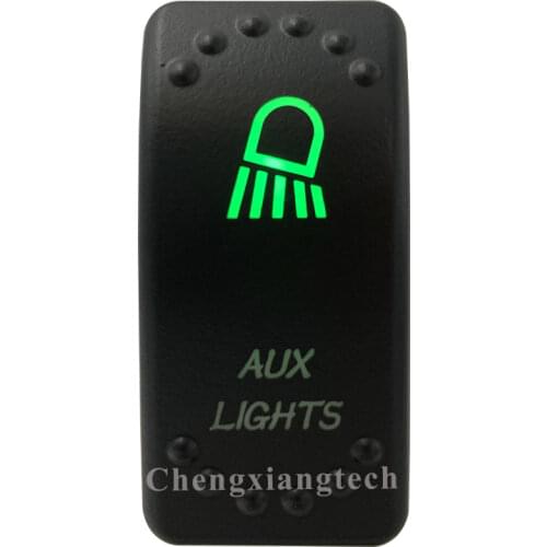 12V/24V Car Boat 3 Pins SPST ON/OFF Green & Blue Led Light Rocker Toggle Switch Aux Lights for Carling ARB Narva 4x4