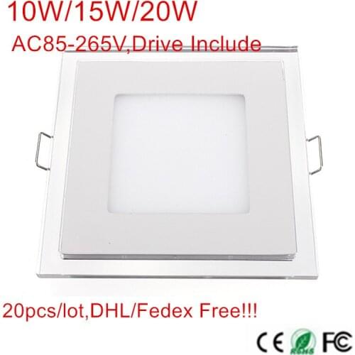 20pcs Ultra trin 10W 15W 20W 3D LED Panel Light Ceiling Light Recessed LED Ceiling indoor Lighting AC85-265V With adapter
