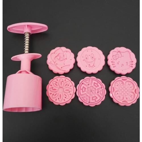 AMW 50g Cartoon Animal Flower Moon Cake Mould Hand Press Plastic Mooncake Mold Bakery Tools