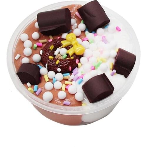 60/100ml Doughnut Fluffy Slime Putty Mud Clay Sludge Toy Stress Relief Gift