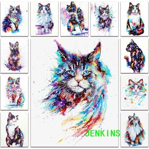 5D DIY Diamond embroidery Cartoon Cat Full Square Diamond mosaic colorful animal Full Round Diamond painting Cross stitch kitten