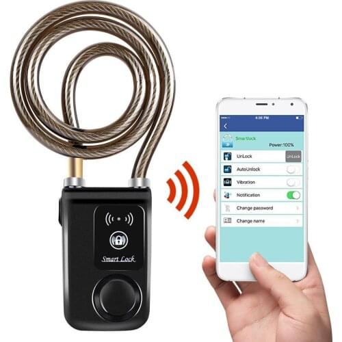 Bluetooth Smart Lock with Alarm Bicycle Smart Lock Bicycle/Motorcycle Keyless Lock APP Contol