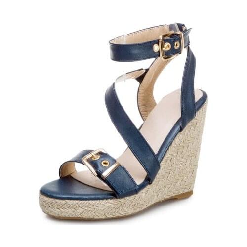 Big SizeSimple buckle Wedge Sandal wedges shoes for women sandals women shoes woman ladies summer
