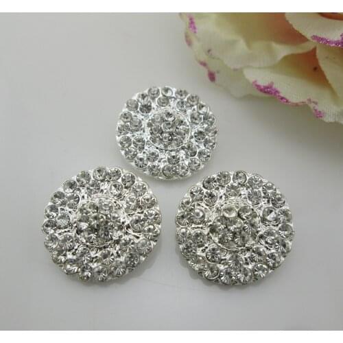 BT78 20mm)5pcs Sparkling Round Metal Button Embellishment Shank For Garment Accessory
