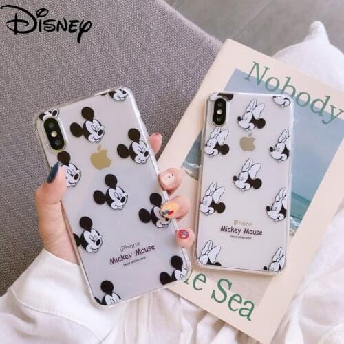 Disney cute cartoon Mickey Minnie phone case for iPhone xs/7plus transparent 6plus/11pro/11promax phone cover zz0524-13