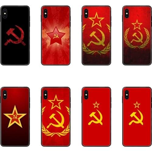 For Redmi 3S 4X 4A 5 5A 6 6A 7 7A 8 8A 8T 9 9A K20 K30 S2 Y2 Pro Plus Ultra Ussr Soviet Emblem Flag Jeunes Black Soft TPU