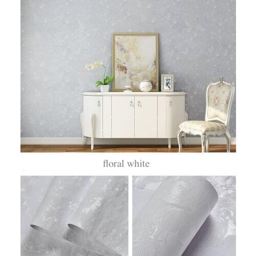 European 3D White Simple Flower Sticker Thickening PVC Wallpaper Warm Bedroom Living Room TV Background Wall Wallpaper 5m 10m