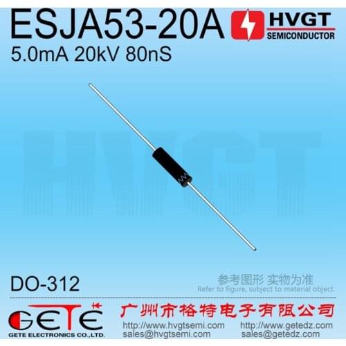 HVGT,High voltage diode 20kV,ESJA53-20A, Silicon rectifier diode 5mA 20kV 80ns, Fast recovery, High frequency, 50pcs/bag