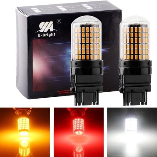 2 PCS 3157 3057 4057 4157 LED Canbus ERROR FREE 3014 Chips T25 P27/5W for Car Brake Lights 12V No Hyperflash Amber White Red
