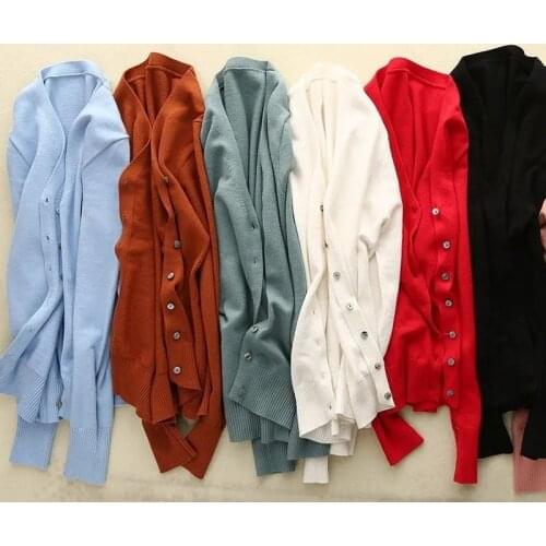 Cardigan sweater 2021 spring and autumn new ins popular retro French loose knitted cardigan net red sweater coat