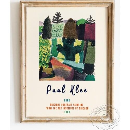 Paul Klee Exhibition Museum Poster, Park Scenery Canvas Painting, Abstract Landscape Wall Picture, Art Prints Gift Home Decor