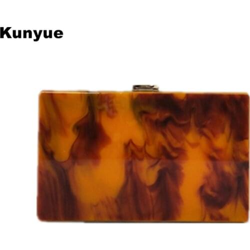 New Wallet Brand Designer Chinoiserie Acrylic Clutch Purse Ink Print Evening Bags Women Messenger Bag Vintage Ladies' Party Prom
