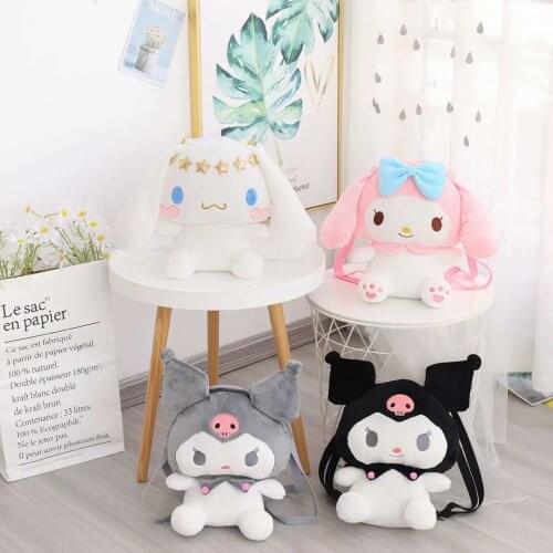 32cm Kawaii My Melodyed Backpack Plush Cinnamorolled Girls School Bag Cartoon Kuromied Bags Girlfriend Kids Children Gifts