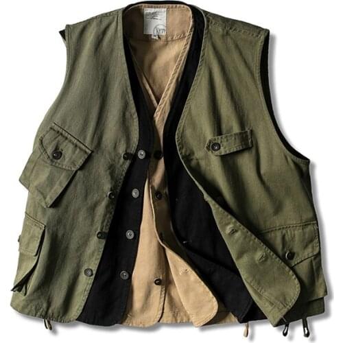 Fashion Tactical Vest Men Army Green Jacket Military Style Casual High Quality Coat Summer Harajuku Vests Male with Many Pockets