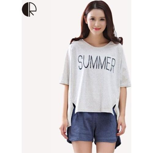 2017 New Summer Sleepwear Women Pajama Couple Knitted Cotton Suit Nightwear Causal Lounge AP394 Free Shipping