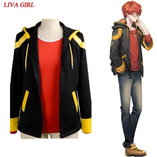 New Original Mystic Messenger 707 EXTREME Saeyoung/Luciel Choi 7 Outfit Cosplay Costume Jacket+ Shirt Anime Halloween Custom