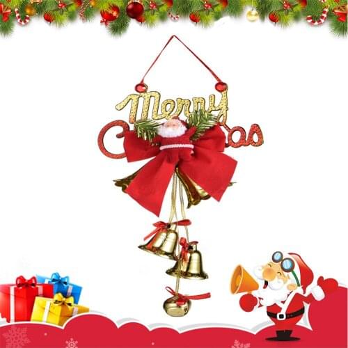 Christmas Bell Decorations For Tree Pendant Drop Ornament Santa Claus Door Hanging Xmas Bell Gift Merry Christmas New Year 2021