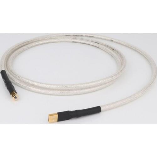 Preffair X407 4Core Silver Plated USB Cable Type A to Type B Hi-end Data Cable For DAC
